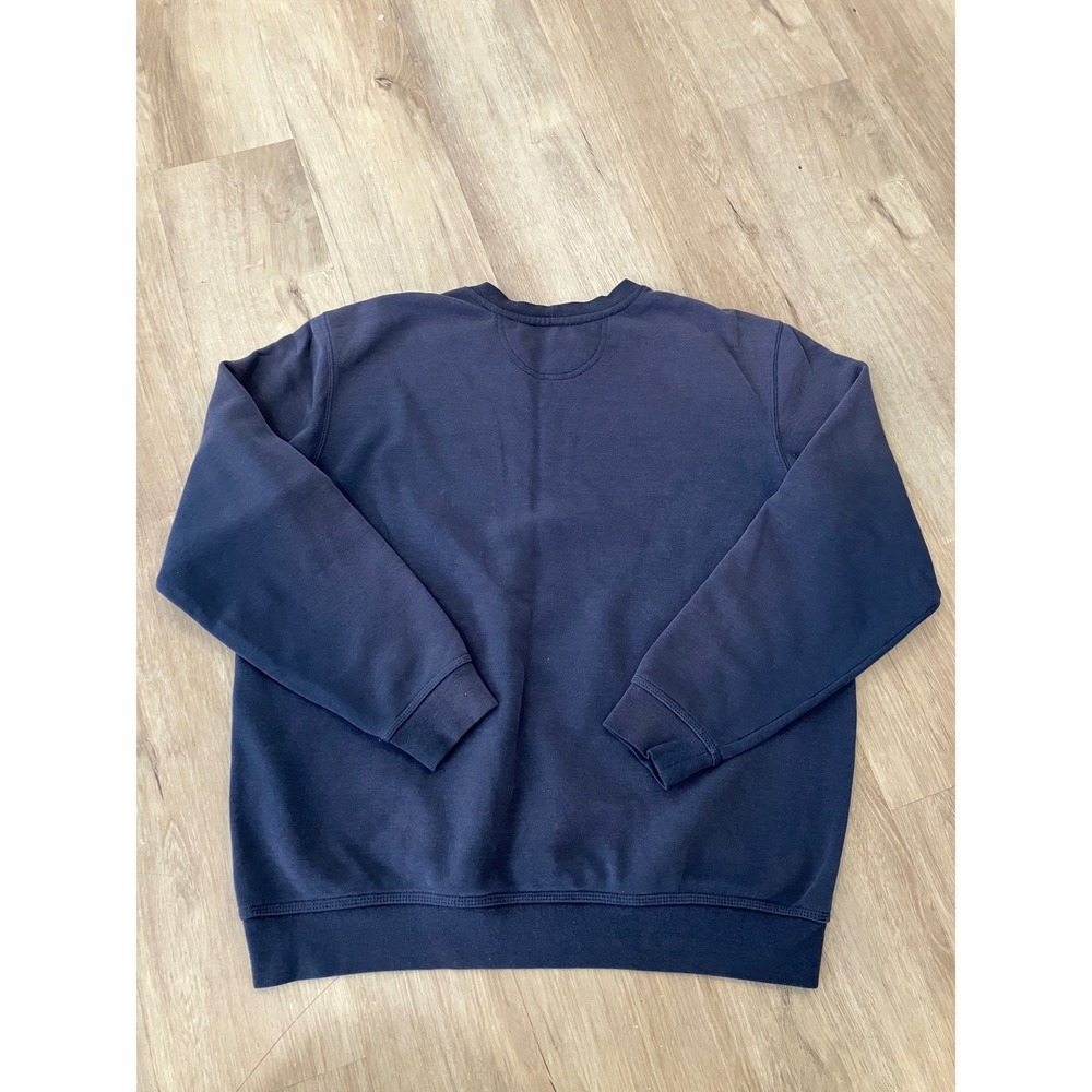 Carhartt Mens Navy Blue Original Fit Crewneck Sweatshirt Size L - Picture 2 of 6